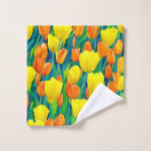 Gebied van Oranje en gele Tulpen Bad Handdoek (Wasdoekje)