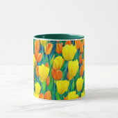 Gebied van Oranje en gele Tulpen Mok (Midden)