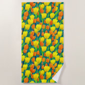 Gebied van Oranje en gele Tulpen Strandlaken (Voorkant)