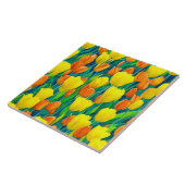 Gebied van Oranje en gele Tulpen Tegeltje (Zijkant)