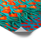 Gebied van oranje tulpen poster (Hoek)