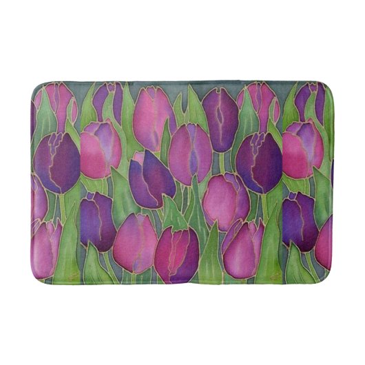 Gebied van Paarse Tulpen: ontwerpbakmat Badmat (Voorkant)