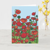 Gebied van rode papaverbloemen kaart (Gele Bloem)