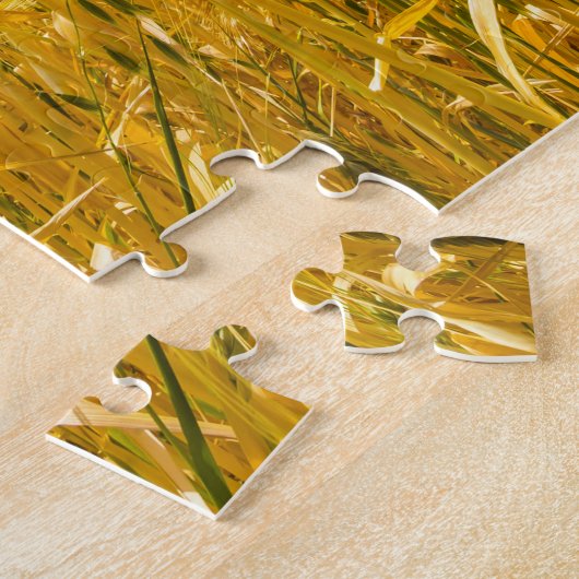 Gebied van rogge in een zomertijd. Oogstperiode Legpuzzel (Zijkant)