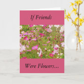 Gebied van roze bloemen vriendschap kaart (Gele Bloem)