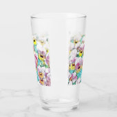Gebied van roze, gele en witte pansies glas (Links)