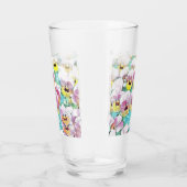 Gebied van roze, gele en witte pansies glas (Rechts)