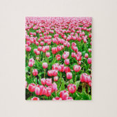 Gebied van roze Tulpen Legpuzzel (Verticaal)