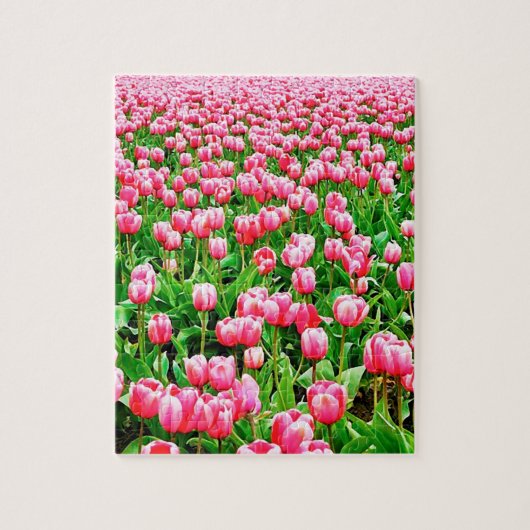 Gebied van roze Tulpen Legpuzzel (Verticaal)