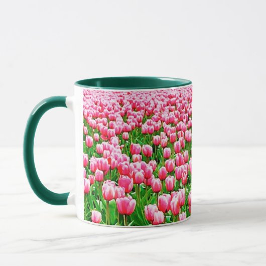 Gebied van roze Tulpen Mok (Links)