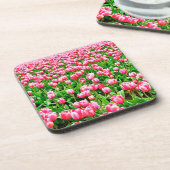 Gebied van roze Tulpen Onderzetter (Linkerzijde)