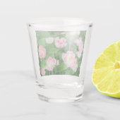 Gebied van roze tulpen shot glas (Achterkant)