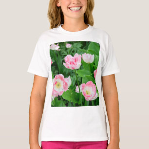Gebied van roze tulpen t-shirt