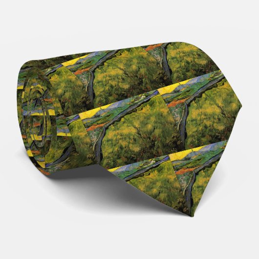 Gebied van Spring Wheat, zon door Vincent van Gogh Stropdas (Opgerold)