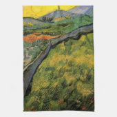 Gebied van Spring Wheat, zon door Vincent van Gogh Theedoek (Verticaal)