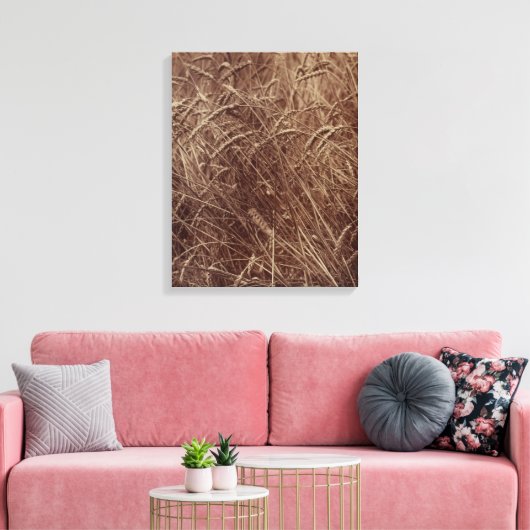 Gebied van tarwe (door Eugène Atget) Canvas Afdruk (Insitu (Woonkamer))