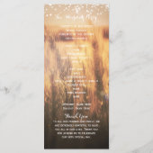 Gebied van Tarwe Rustiek Land Bruiloft Programma R Programmakaart (Achterkant)