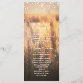 Gebied van Tarwe Rustiek Land Bruiloft Programma R Programmakaart