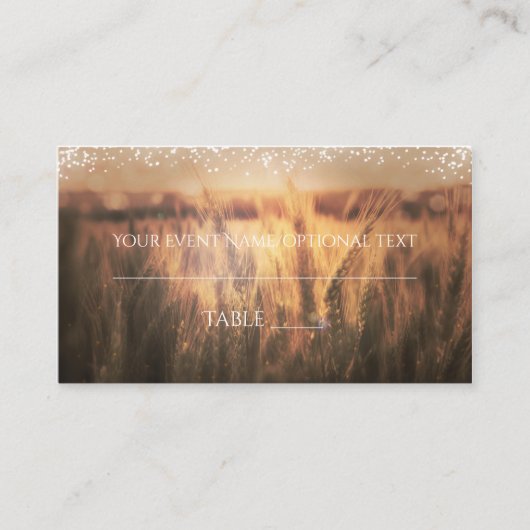 Gebied van Tarwe Rustieke Bruiloft Tafel Plaats Ka Plaatskaartje (Voorkant)