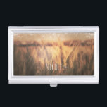 Gebied van Tarwe Rustieke Land Glam Visitekaarthouder<br><div class="desc">Field of Wheat Rustic Country Glam Kaart Holder. Aanpassen met elke tekst of leeg laten.</div>