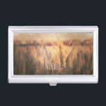 Gebied van Tarwe Rustieke Land Glam Visitekaarthouder<br><div class="desc">Field of Wheat Rustic Country Glam Kaart Holder. Aanpassen met elke tekst of leeg laten.</div>
