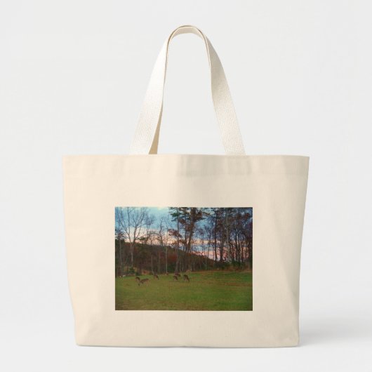Gebied van Verre & een Roze SunSet Grote Tote Bag (Voorkant)
