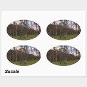 Gebied van Verre & een Roze SunSet Ovale Sticker (Vel)