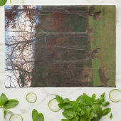 Gebied van Verre & een Roze SunSet Theedoek (Gevouwen)