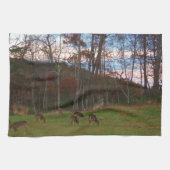 Gebied van Verre & een Roze SunSet Theedoek (Horizontaal)