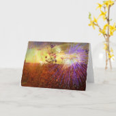 Gebied van Vuurwerk - Leeg Wenskaart Kaart (Gele Bloem)