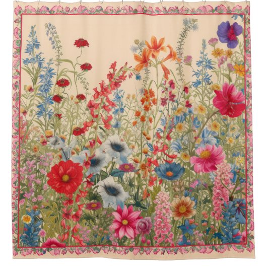 Gebied van Wildbloemen Douchegordijn (Voorkant)