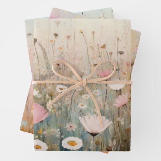 Gebied van Wildbloemen Verpakkingsdocument Vlakke  Inpakpapier Vel (In situ)