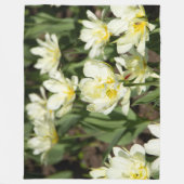 Gebied van witte tulpen Foto Fleece Deken (Voorkant)