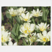 Gebied van witte tulpen Foto Fleece Deken (Voorkant (Horizontaal))