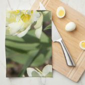 Gebied van witte tulpen Foto Theedoek (Quarter Fold)