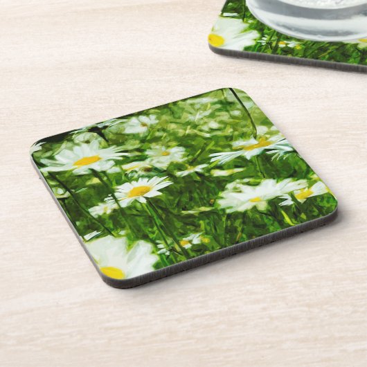 Gebied van witte wilde dagen Abstract Drankjes Onderzetter (Linkerzijde)