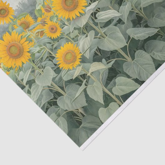 Gebied van Zonnebloemen Decoupage Links 153 Tissuepapier (Detail)