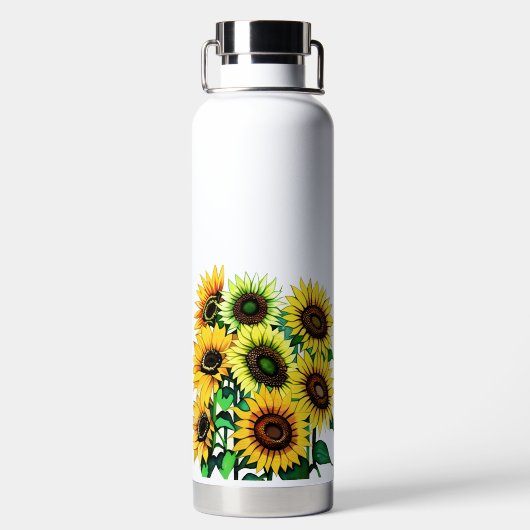 Gebied van Zonnebloemen Monogram Waterfles (Achterkant)