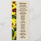 Gebied van Zonnebloemen Wedding Program Programmakaart (Achterkant)