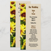 Gebied van Zonnebloemen Wedding Program Programmakaart (Voorkant / Achterkant)