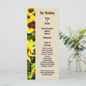 Gebied van Zonnebloemen Wedding Program Programmakaart (Staand voorkant)