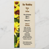 Gebied van Zonnebloemen Wedding Program Programmakaart (Voorkant)