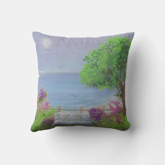  gebied waar de Zee de Floral uitsnijdt Kussen (Achterkant)