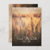 Gebied Wheat Rustic country Wedding Save Date Aankondigingskaart (Voorkant / Achterkant)