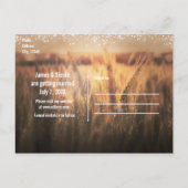 Gebied Wheat Rustic country Wedding Save Date Aankondigingskaart (Achterkant)