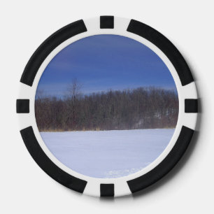 Gebied wit pokerchips