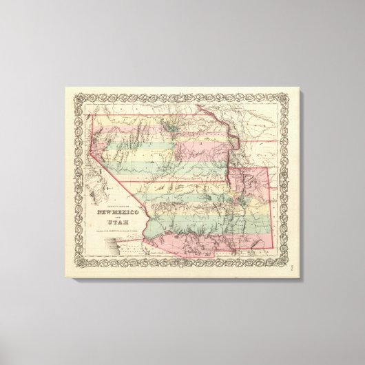 Gebieden in New Mexico en Utah Canvas Afdruk (Voorkant)