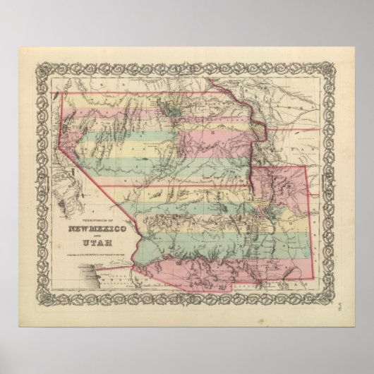 Gebieden in New Mexico en Utah Poster (Voorkant)