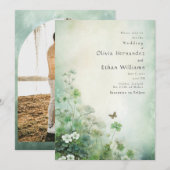 Gebieden van Clover Wedding Invitation Kaart (Voorkant / Achterkant)