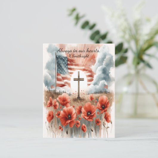 Gebieden van rood en eer feestdagenkaart (Staand voorkant)
